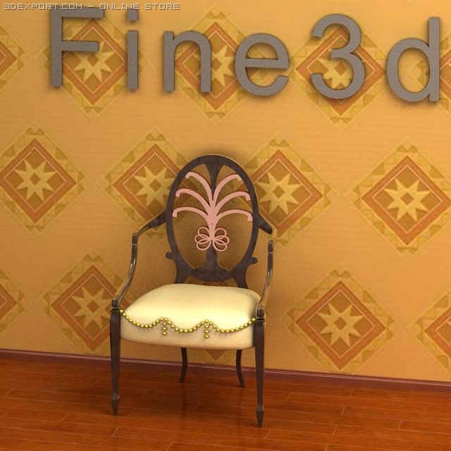 antique08chair094 3D Modell .c4d .max .obj .3ds .fbx .stl .blend