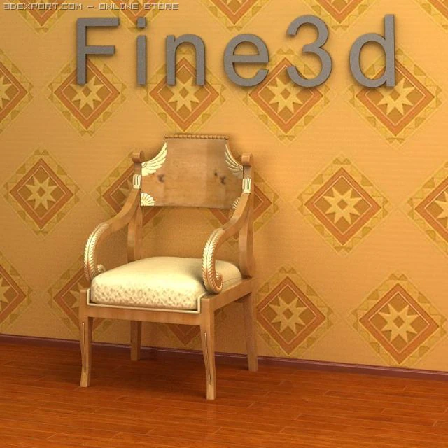 antique08chair096 3D Model .c4d .max .obj .3ds .fbx .stl .blend 