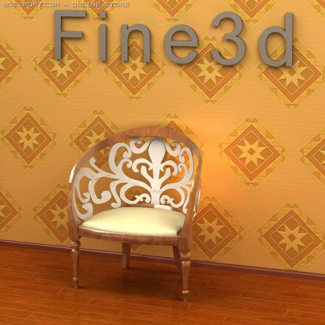 antique08chair0100 3D Model .c4d .max .obj .3ds .fbx .stl .blend 