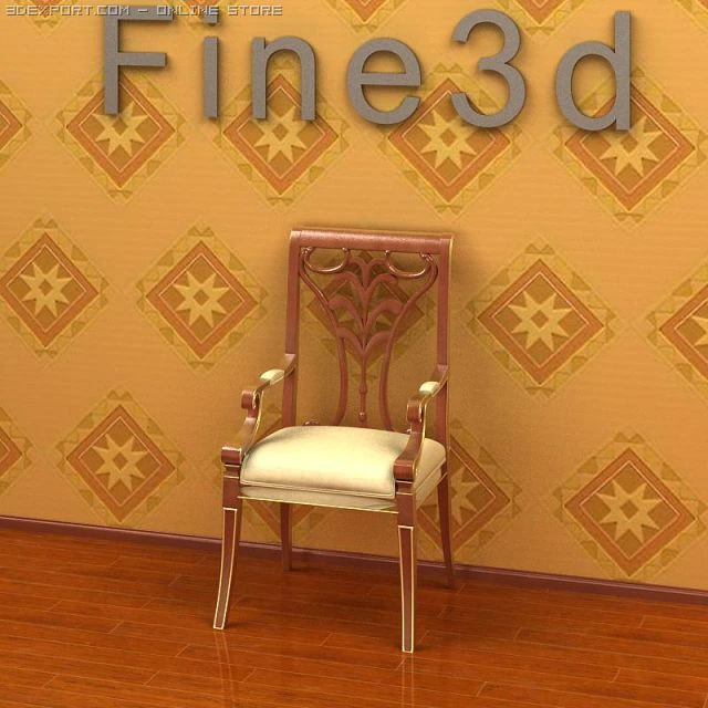 antique08chair0102 3D Model .c4d .max .obj .3ds .fbx .stl .blend 