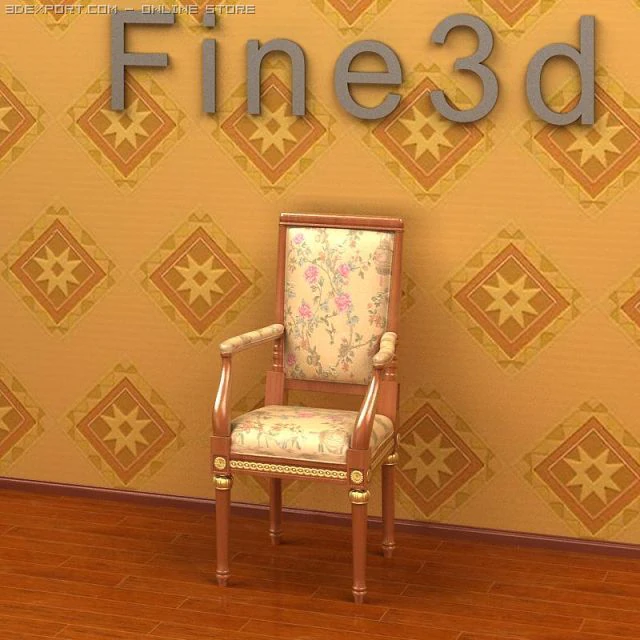 antique09chair052 3D Model .c4d .max .obj .3ds .fbx .stl .blend 