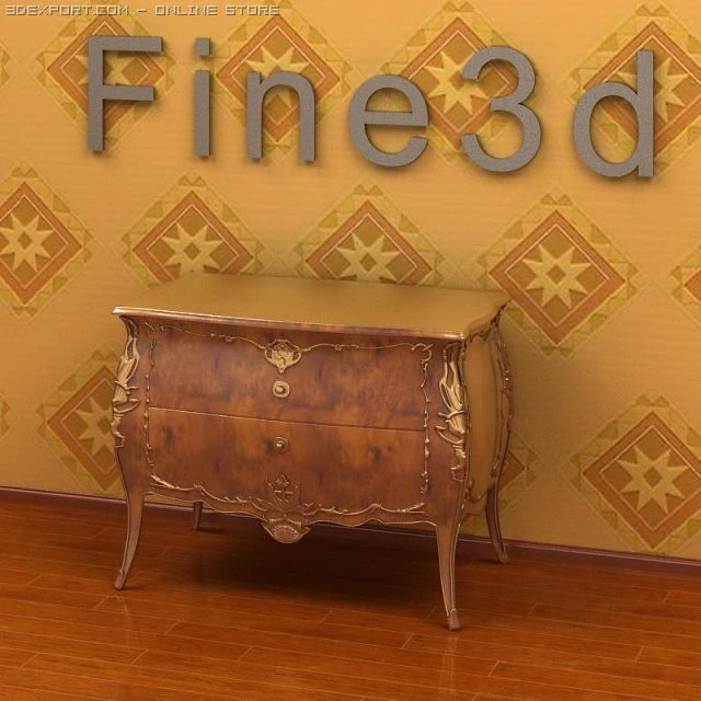 antique09cupboard030a 3D Model .c4d .max .obj .3ds .fbx .stl .blend