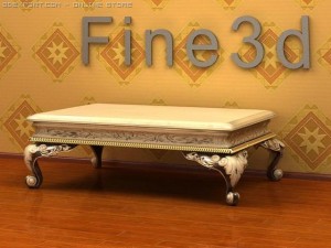 antique09table030b Modèle 3D