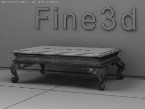 antique09table030b 3D Model