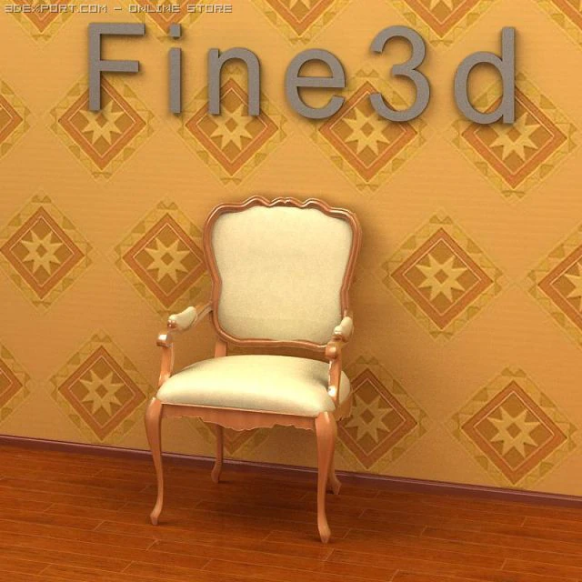 antique09omchair016a 3D Model .c4d .max .obj .3ds .fbx .stl .blend 