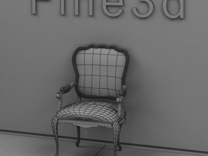 antique09omchair016a 3D 模型