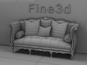 antique09omsofa015d Modello 3D