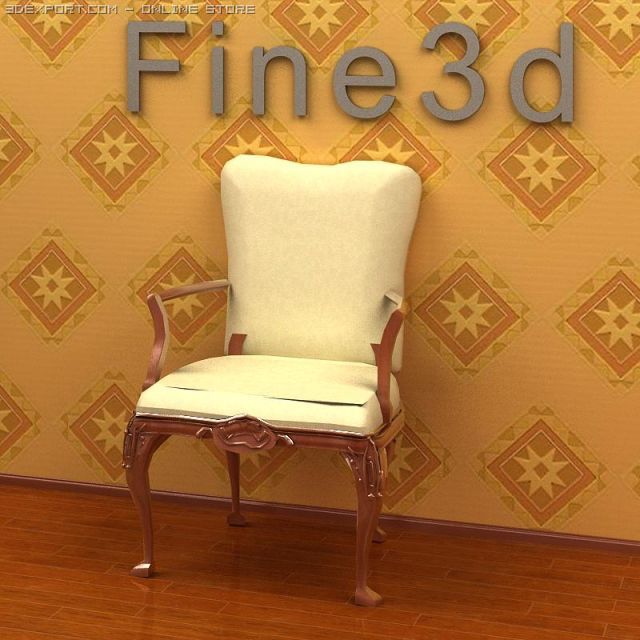 antique09omchair021 3D Model .c4d .max .obj .3ds .fbx .stl .blend 