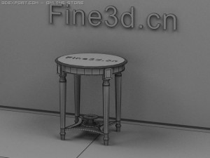 antique09omtable031a Model 3D