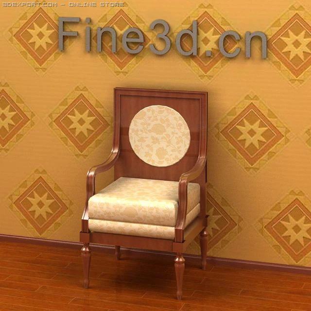 antique09omchair031b 3D Model .c4d .max .obj .3ds .fbx .stl .blend 
