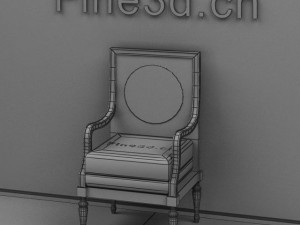 antique09omchair031b 3D 모델