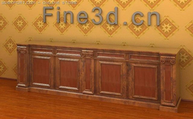 antique09omcupboard028 3D Model .c4d .max .obj .3ds .fbx .stl .blend