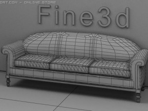 antique09omsofa026b Model 3D