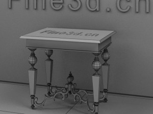 antique09omtable033 Modèle 3D