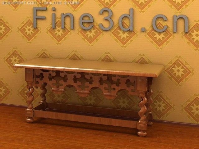 antique09omtable034a 3D Model .c4d .max .obj .3ds .fbx .stl .blend