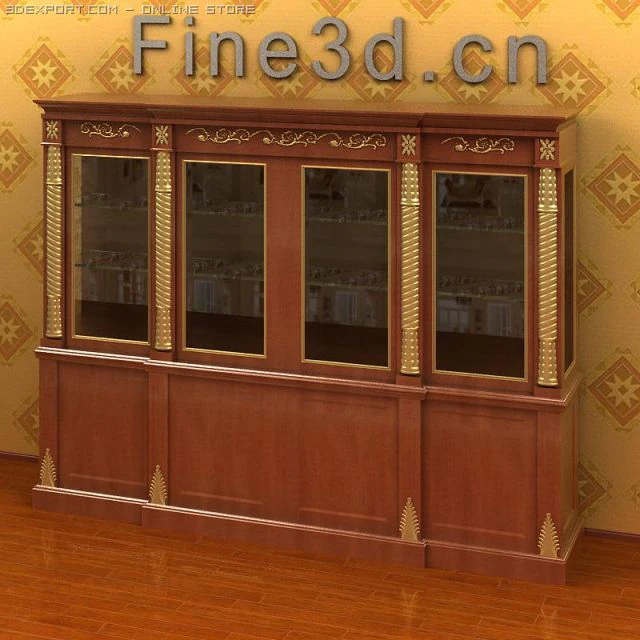 antique09cupboard054b 3D Model .c4d .max .obj .3ds .fbx .stl .blend