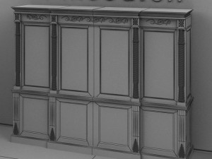 antique09cupboard054b 3Dモデル