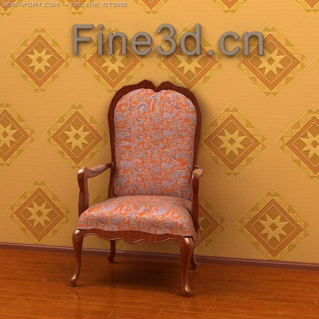 antique09omchair039 3D 模型 .c4d .max .obj .3ds .fbx .stl .blend 