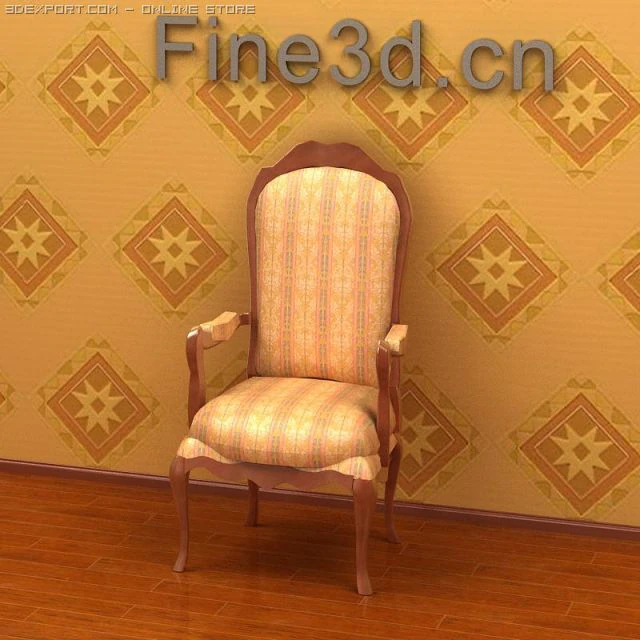 antique09omchair046a 3D Model .c4d .max .obj .3ds .fbx .stl .blend 