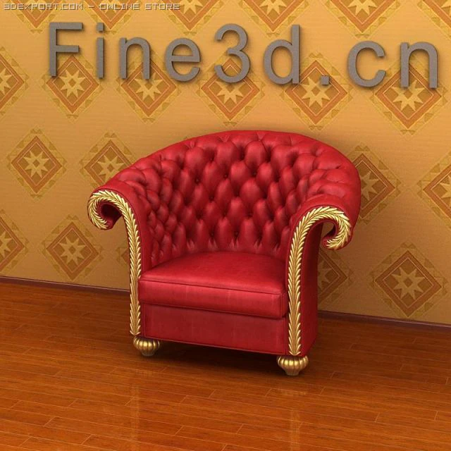 antique09sofa075b 3D Model .c4d .max .obj .3ds .fbx .stl .blend