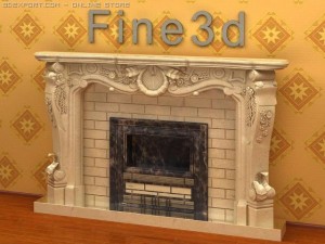 antique09fireplace097b Modelo 3D