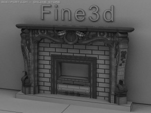 antique09fireplace097b 3D Model
