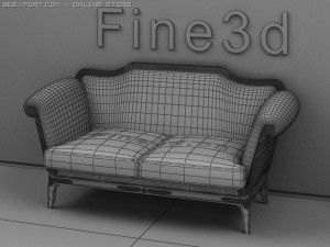 antique09sofa084b 3Dモデル