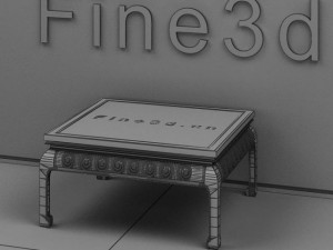 antique09table084a Model 3D
