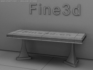 antique09table098b 3D Model