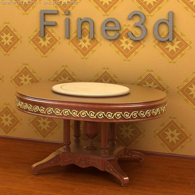 antique09table0113b 3D Model .c4d .max .obj .3ds .fbx .stl .blend 