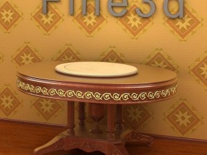 antique09table0113b 3D Model