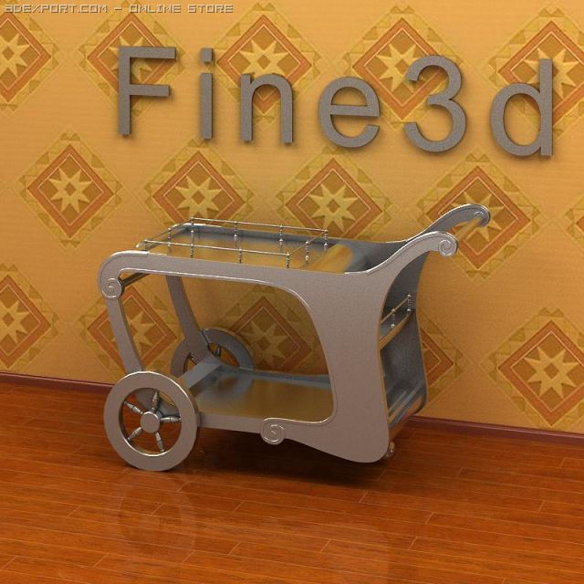 antique09cart wheels0100b Model 3D .c4d .max .obj .3ds .fbx .stl .blend 