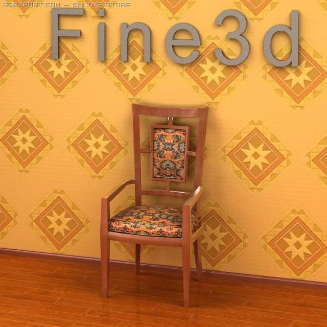 antique09chair090a 3D Model .c4d .max .obj .3ds .fbx .stl .blend 