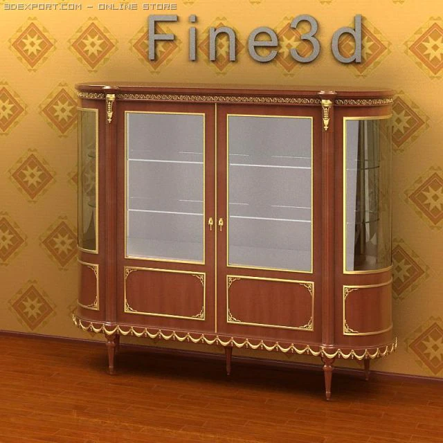 antique09cupboard0112b 3D Model .c4d .max .obj .3ds .fbx .stl .blend 