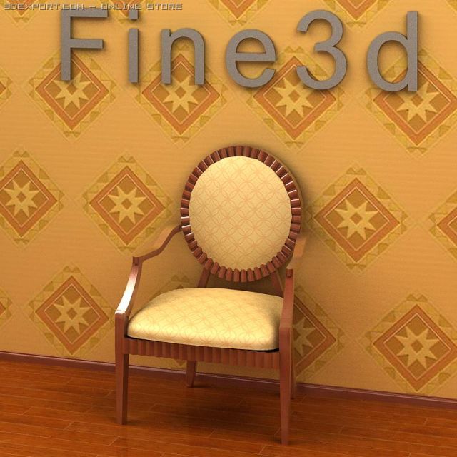 antique09chair02a 3D Model .c4d .max .obj .3ds .fbx .stl .blend 