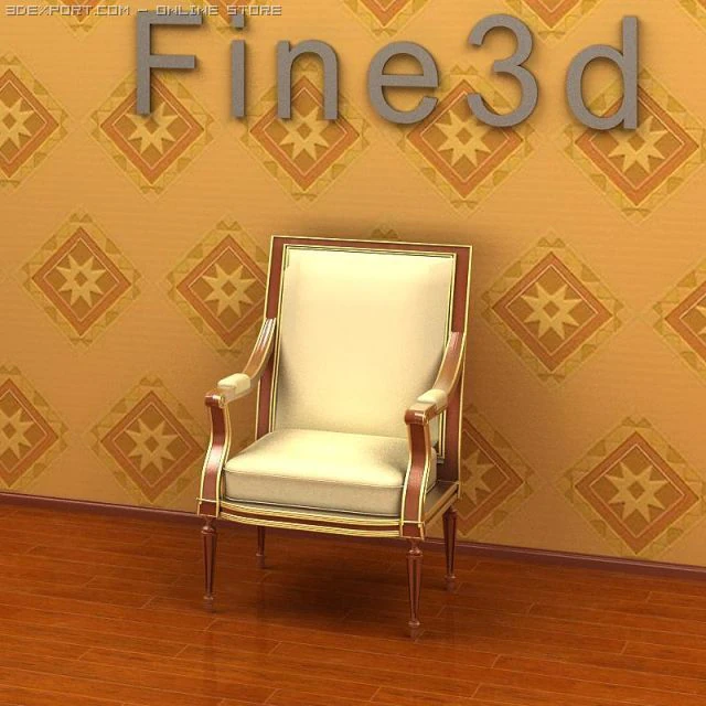 antique09chair012a 3D Model .c4d .max .obj .3ds .fbx .stl .blend 