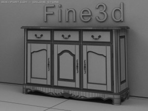 antique09cupboard05a 3D मॉडल