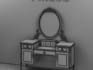 antique09makeup desk09a 3D Model