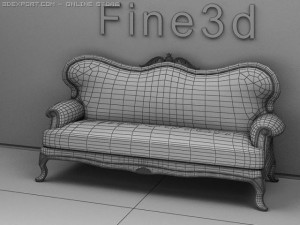 antique09sofa06a Modelo 3D