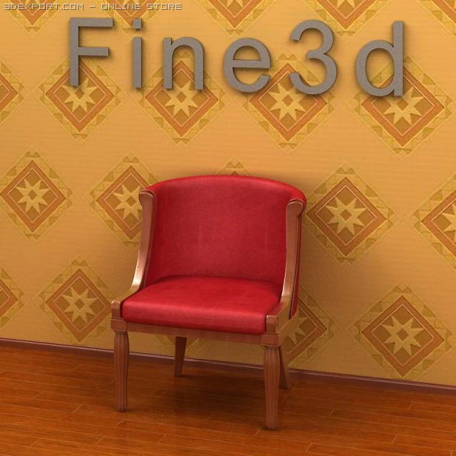 antique09chair014a 3D Model .c4d .max .obj .3ds .fbx .stl .blend 