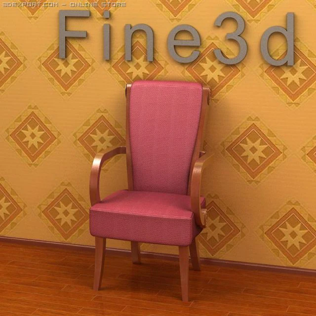 antique09chair015a 3D Model .c4d .max .obj .3ds .fbx .stl .blend 