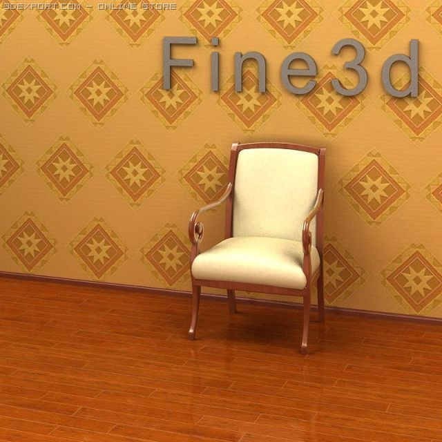 antique09chair017a 3D Модель .c4d .max .obj .3ds .fbx .stl .blend 
