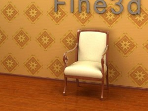 antique09chair017a 3D Модель