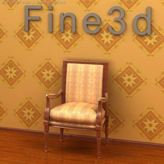antique09chair018a 3D Model .c4d .max .obj .3ds .fbx .stl .blend