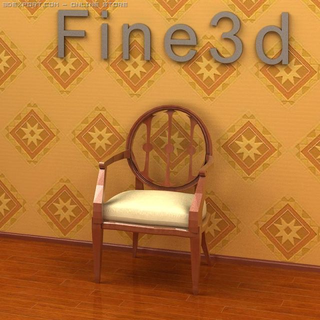 antique09chair020a 3D 模型 .c4d .max .obj .3ds .fbx .stl .blend