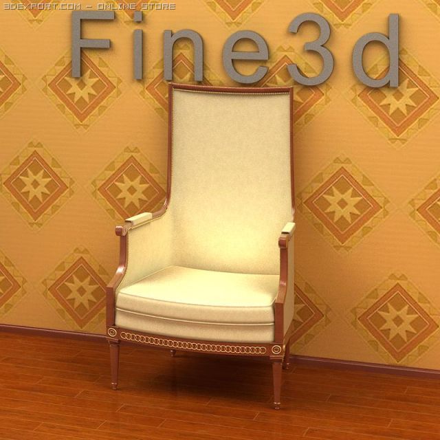 antique09chair024a 3D Model .c4d .max .obj .3ds .fbx .stl .blend