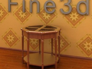 antique09table020b Modèle 3D