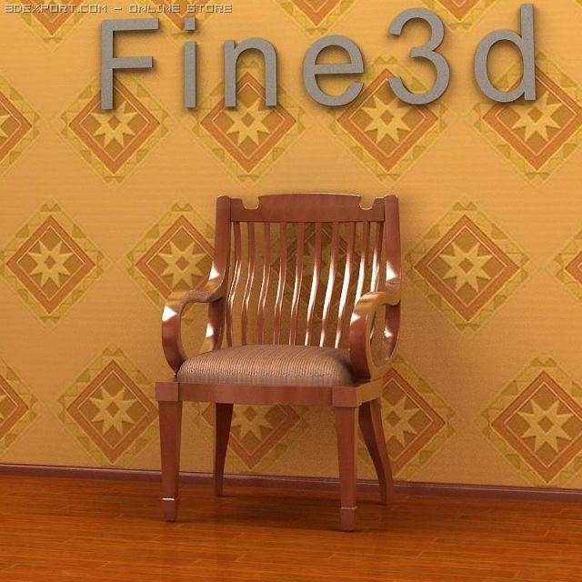 antique02chair0a9 3D Model .c4d .max .obj .3ds .fbx .stl .blend 
