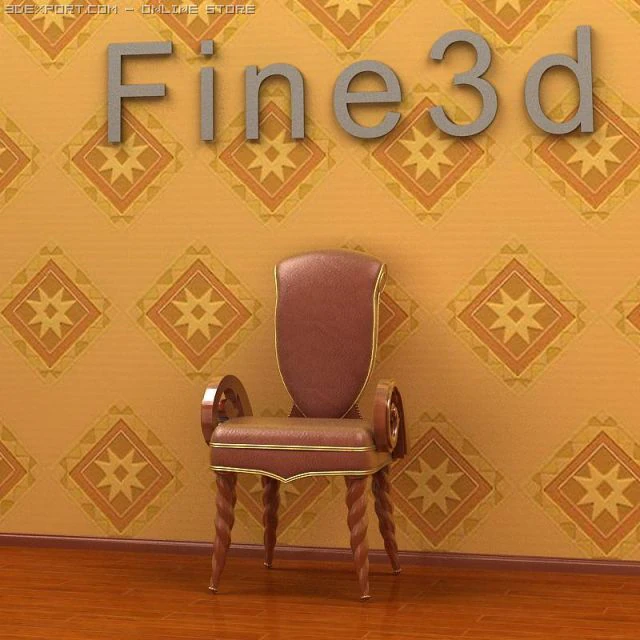 antique02chair0a15 3D Model .c4d .max .obj .3ds .fbx .stl .blend 