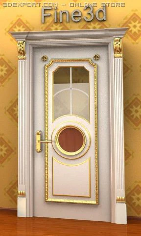 antique09door01a 3D Model .c4d .max .obj .3ds .fbx .stl .blend 